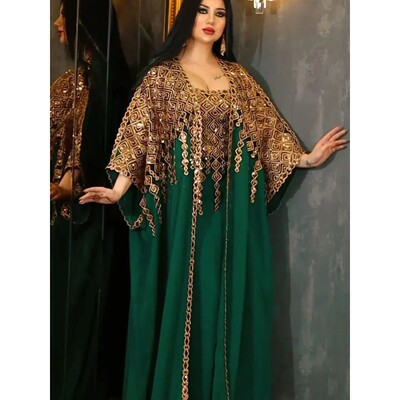 Elegant 2 Piece Set Party Abay for Women with Inner Dress