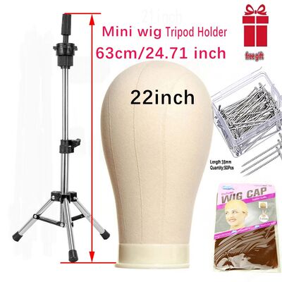 Canvas Block With Wig Tripod Stand Holder For Making Wigs Tr