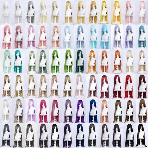 Anime 100Cm Long Staight Cosplay Synthetic Wig Black White R