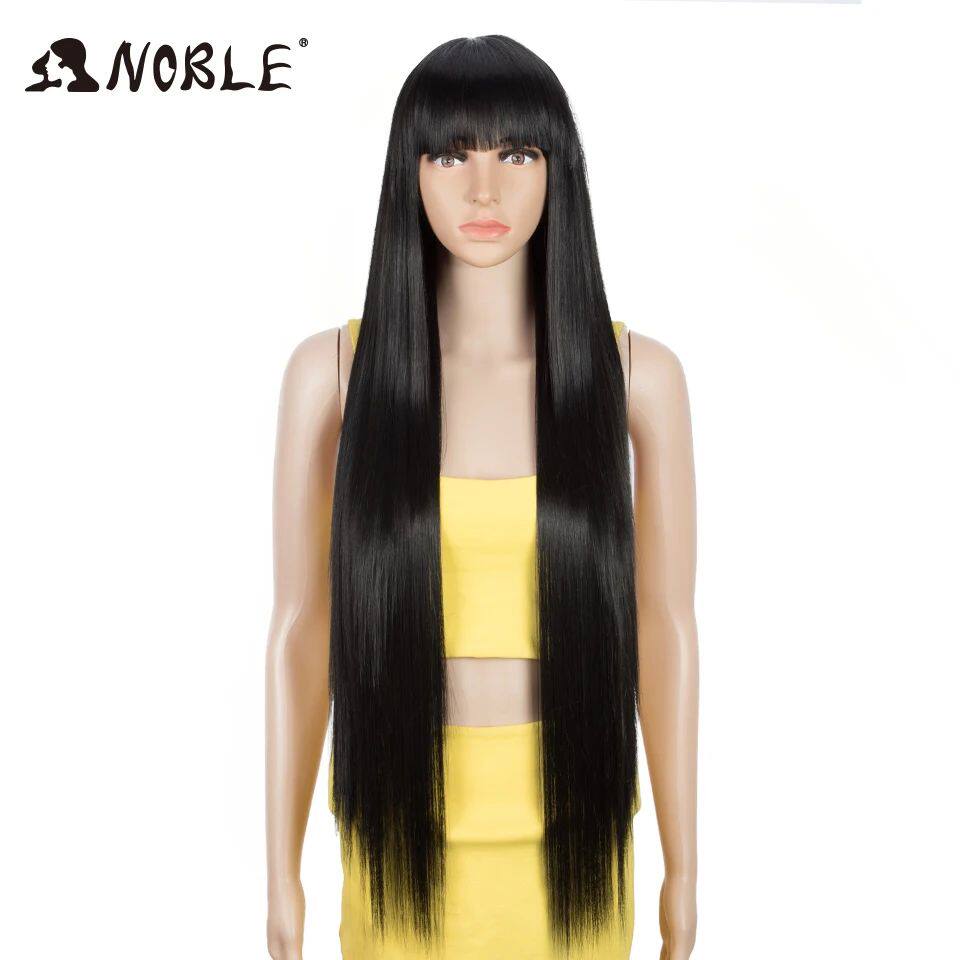 Noble Cosplay Synthetic Wig With Bangs Long Straight Wig Omb