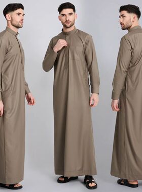 Muslim Men White Islam Jalabiya Thobe Arab Kurta Pajama Duba