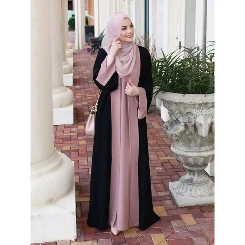 Fashionable Women 2-Piece Long Party Dress with Aba Details