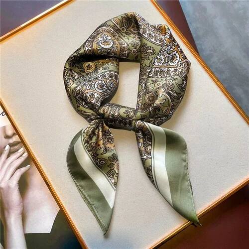 Luxury Silk Scarf Neckerchief Women's Silk Square Scarf Purs