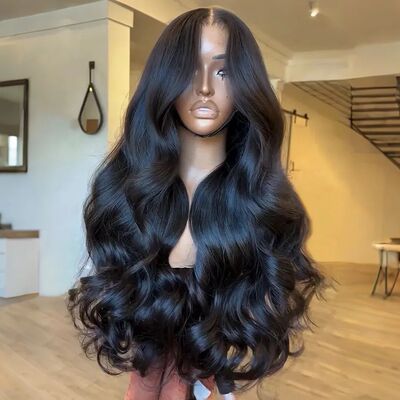 Loose Wave Black Color Synthetic Soft 13X4 HD Lace Frontal W
