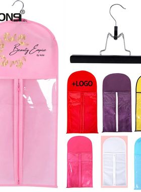 Custom Logo Pink Extra Long Hair Extension Holder Wigs Bag W