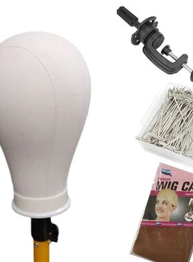 Canvas Wig Head Wig Stand 22 inch Mannequin Head for Hairsty