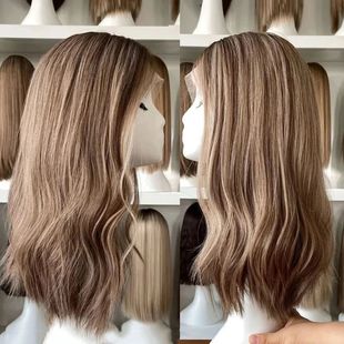 Light Brown HD Lace Front Wig With Baby Hair Highlights Heat