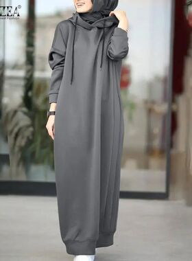 Women Winter Pullovers ZANZEA 2025 Stylish Hooded Hoodies Dr