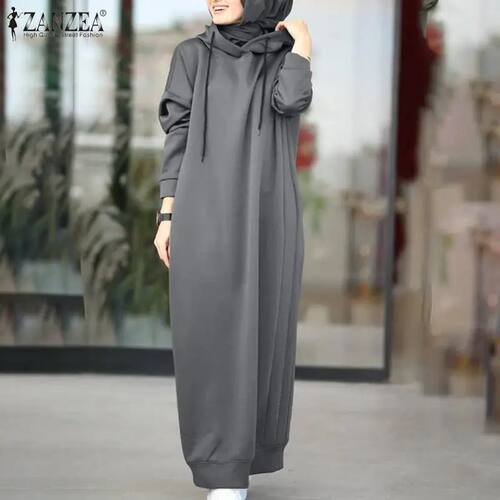 Women Winter Pullovers ZANZEA 2025 Stylish Hooded Hoodies Dr