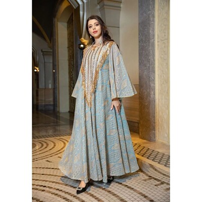 Morocco Party Dress for Women Muslim Abay Mesh Sequins Jalab