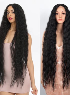 Synthetic Lace Front Wigs For Black Women 40 Inch Long Curly