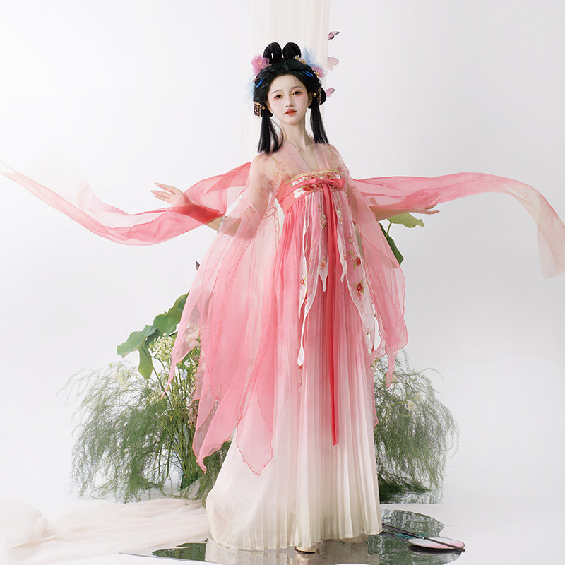 织春集【知意】唐制诃子裙汉服女仙气破袖大袖衫刺绣改良日常春夏,女装/女士精品,汉服套装,淘宝优惠券,粉丝福利购,淘宝优惠卷