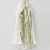 织春集原创汉服保暖日常明制披风斗篷加绒加厚新年风帽披袄汉元 素