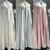 织春集原创汉服斗篷冬季 加绒加厚明制披风提花古风汉元 素日常上衣