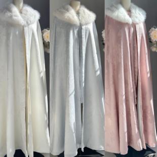 织春集原创汉服斗篷冬季加绒加厚明制披风提花古风汉元素日常上衣