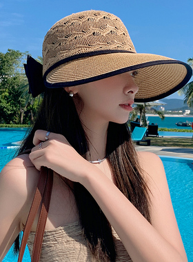 草帽出游女夏季大檐可折叠