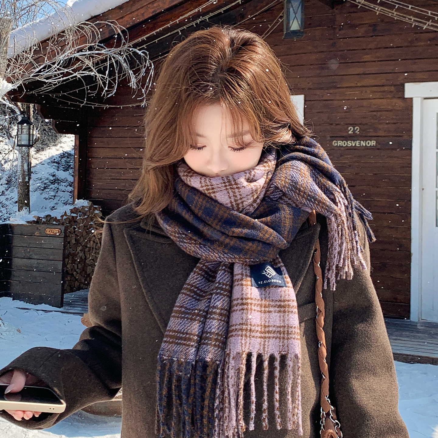 韩国仿羊绒针织围巾保暖防寒