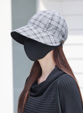 秋冬防晒显脸小大头围鸭舌帽女