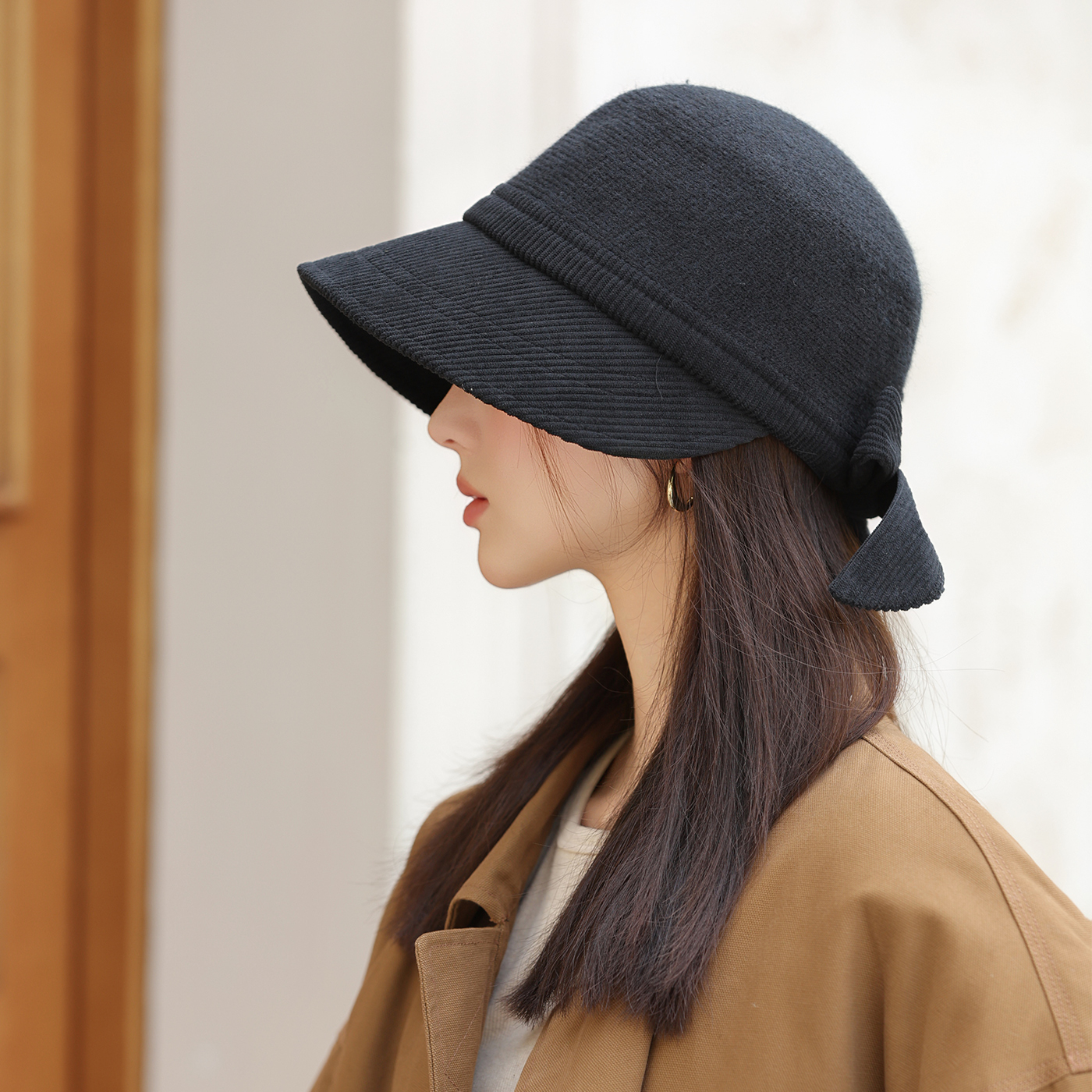 2025新款帽子女护耳保暖八角帽