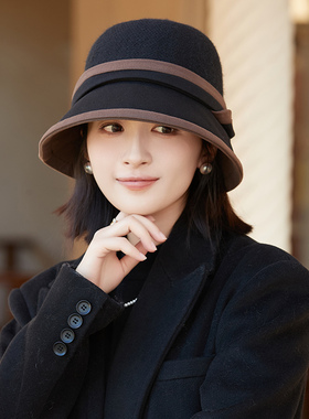 显脸小女帽秋冬2026年帽子士妈妈款时尚洋派保暖护耳盆帽中1024e