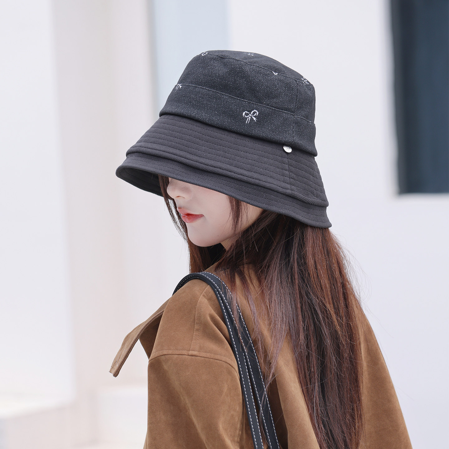 卷边可折叠渔夫帽女士2026款春秋防晒遮阳中老年时尚优雅妈妈盆帽