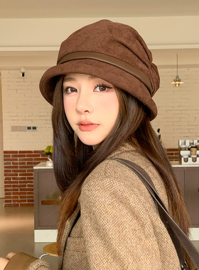 秋冬女护耳加厚显脸小渔夫帽