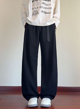 2026春季男士流行新款美式明线腰带设计休闲裤男