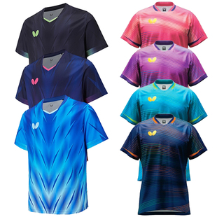 835休闲运动T恤830短袖 骄阳蝴蝶春夏乒乓球V领短袖 841 846 847