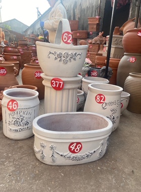 丽丽家陶盆 亮白色 40*40 37*47 30*37 50*30*22 25*34 5 件套