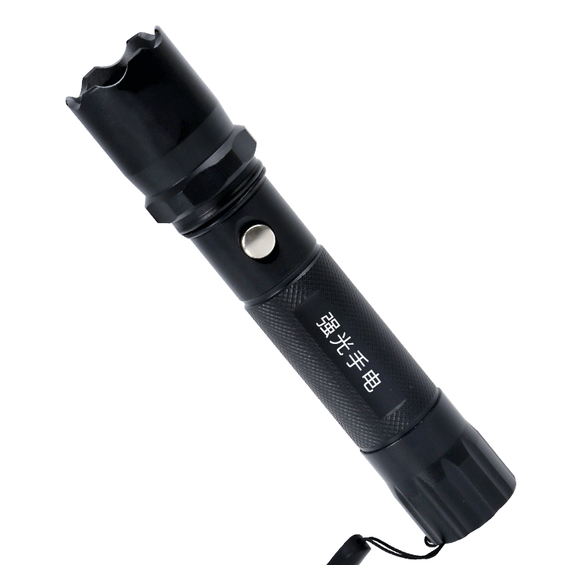户外强光手电筒 尾部带指南针 可充电强光手电筒 led强光远射电筒