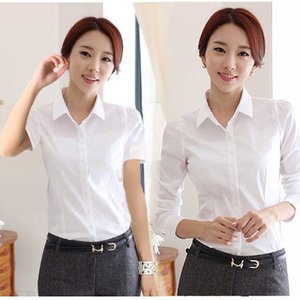 2024韩版春秋季新款长袖白色衬衫女职业正装工作服大码短袖女衬衣
