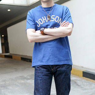 纯棉美式 t恤男士 复古休闲字母印花日系宽松情侣上衣INS潮 短袖 新款