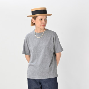 日系简约纯色R字小刺绣短袖 情侣休闲竹节棉透气T恤男女 新款 25夏装