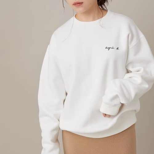 日系简约休闲小刺绣纯棉宽松卫衣