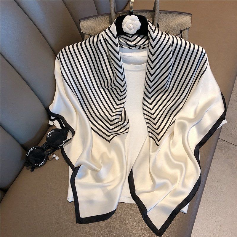 真丝柔软顺滑时尚百搭春秋大方巾