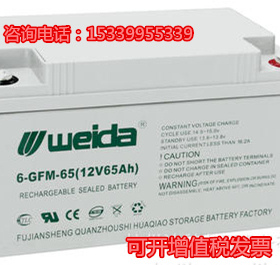 weida威达蓄电池6-GFM-65太阳能1265AHups电源机房直流屏通讯路灯