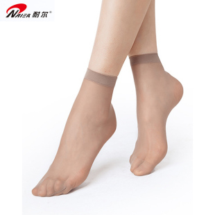 耐尔春夏短丝袜促销短筒四双装天鹅绒二骨袜超薄女短袜子简约0475