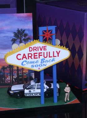 rollin 1:64香港展会限定 拉斯维加斯 场景套装含人偶汽车模型