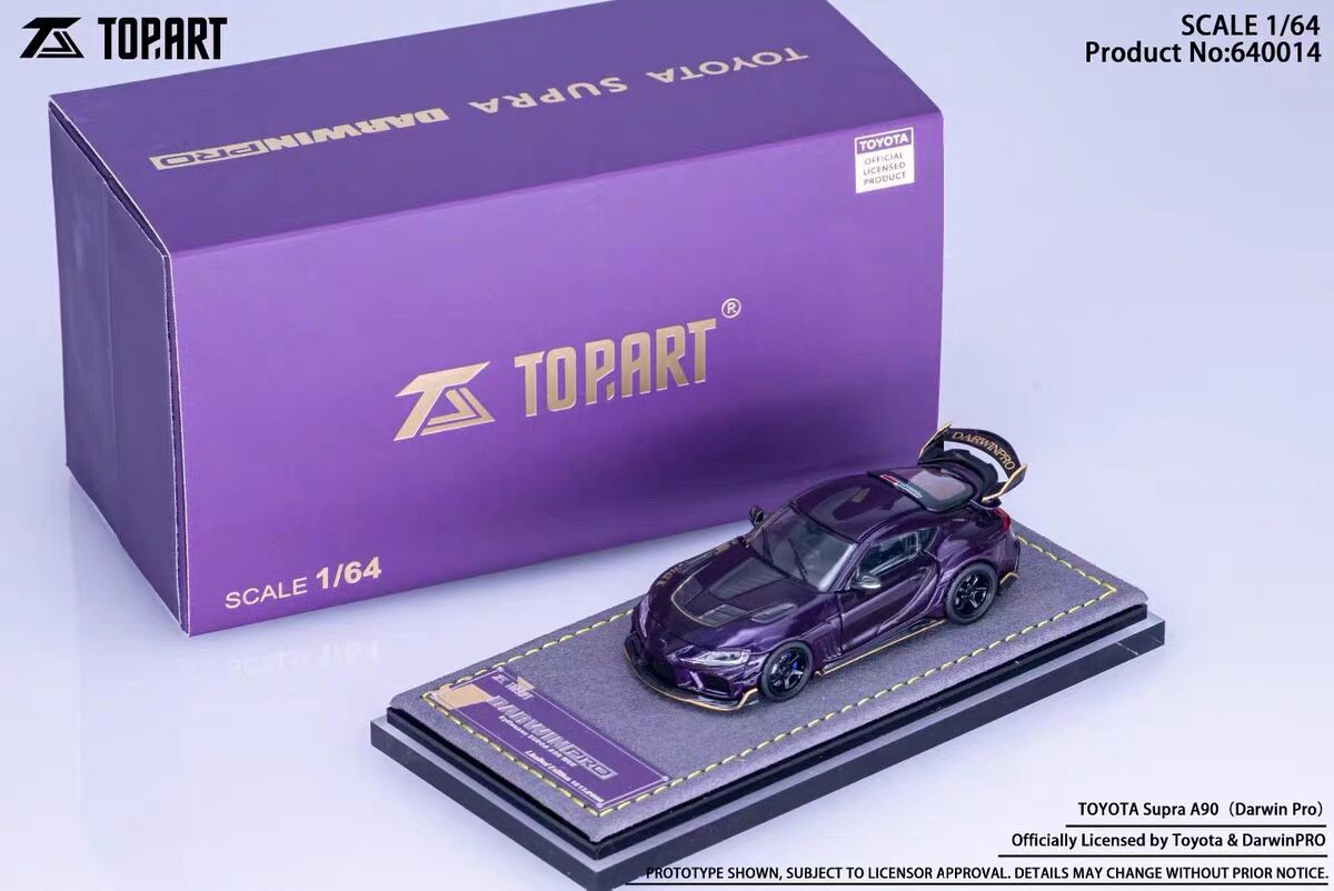 [柚子] TopArt 1:64 丰田 Supra 达尔文 紫色 合金汽车模型