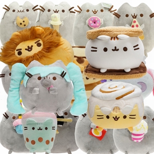 Pusheen胖吉猫 甜甜圈雪糕生日饼干猫独角兽毛绒玩具娃娃玩偶公仔