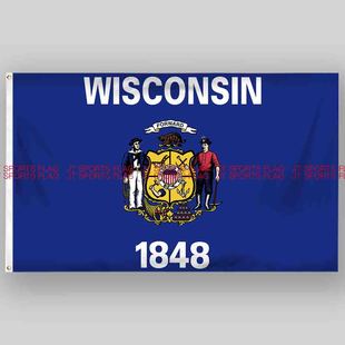 威斯康星州旗旗子定制旗帜定做Flag of Wisconsin