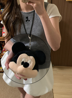 复古可爱少女米奇包包女钥匙包卡包可爱毛绒玩偶零钱包挂件耳机包