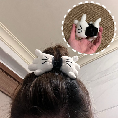 可爱米奇小手抓夹可爱立体毛绒公仔手掌卡通萌甜 美少女心鲨鱼夹