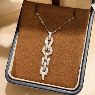 重工打造夸张拉环链条几何项链通体925纯银马蹄长款吊坠个性配饰