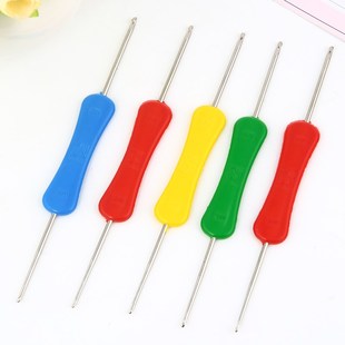 优质鹏飞牌双头钩针 钩鞋针毛衣针塑料柄双头钩针DIY手工编织工具
