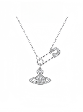 土星别针S925纯银项链礼盒装