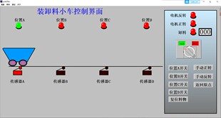 装卸料小车组态王6.55独立仿真程序T131带西门子s7-200程序和cad
