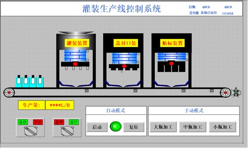 灌装生产线控制系统西门子s71200与MCGS7.7程序改3电路接线流程图