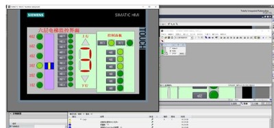 6六层电梯西门子S7300PLC和tp700触摸屏程序3博途V15带io表数码管