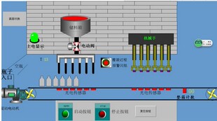 基于组态王6.53的饮料灌装监控画面支持655以上版本代做写plc程序